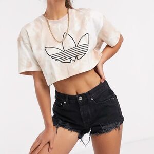 Adidas Cream Tie-Dye Crop Top